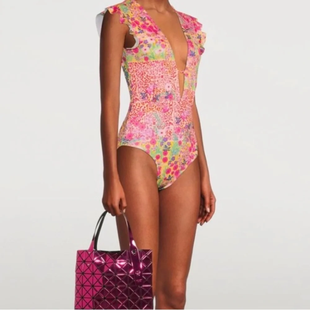 NEW💕FPMovement Beth Richards Sophia Roopa Pink Garden One Piece Swimsuit $280 - Picture 4 of 10
